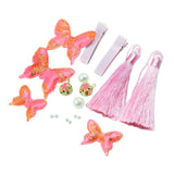 Max 1 Set Chinese Style Festive Butterfly Tassel Material DIY Hair Accessories
