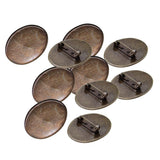 Max 10pcs Cabochon Brooch Setting Blank Brooch Pin Bezel Tray DIY Base Bronze