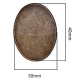 Max 10pcs Cabochon Brooch Setting Blank Brooch Pin Bezel Tray DIY Base Bronze