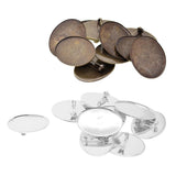 Max 10pcs Cabochon Brooch Setting Blank Brooch Pin Bezel Tray DIY Base Bronze