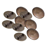 Max 10pcs Cabochon Brooch Setting Blank Brooch Pin Bezel Tray DIY Base Bronze