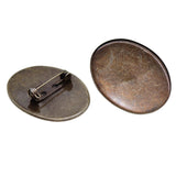 Max 10pcs Cabochon Brooch Setting Blank Brooch Pin Bezel Tray DIY Base Bronze