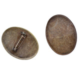 Max 10pcs Cabochon Brooch Setting Blank Brooch Pin Bezel Tray DIY Base Bronze