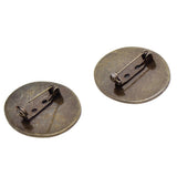 Max 10pcs Cabochon Brooch Setting Blank Brooch Pin Bezel Tray DIY Base Bronze