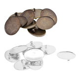 Max 10pcs Cabochon Brooch Setting Blank Brooch Pin Bezel Tray DIY Base Bronze