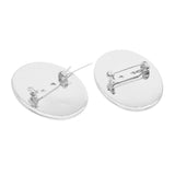 Max 10pcs Cabochon Brooch Setting Blank Brooch Pin Bezel Tray DIY Base Platinum