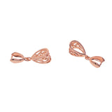 Max 10pcs filigree flower Pendant Pinch Bails Connector DIY Jewelry Rose Gold