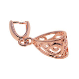 Max 10pcs filigree flower Pendant Pinch Bails Connector DIY Jewelry Rose Gold