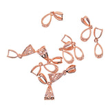 Max 10pcs filigree flower Pendant Pinch Bails Connector DIY Jewelry Rose Gold