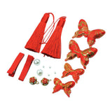 Max Butterfly Knot Hair Clip Hair Decors DIY Hair Accessory Kit Craft Golden+Red