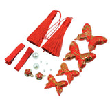 Max Butterfly Knot Hair Clip Hair Decors DIY Hair Accessory Kit Craft Golden+Red