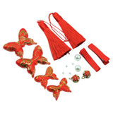 Max Butterfly Knot Hair Clip Hair Decors DIY Hair Accessory Kit Craft Golden+Red