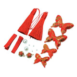 Max Butterfly Knot Hair Clip Hair Decors DIY Hair Accessory Kit Craft Golden+Red