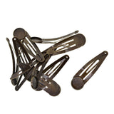 Max 10Pcs DIY Barrettes Snap Hair Clips 12mm Round Bezel Setting Tray Bronze