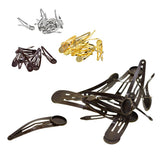 Max 10Pcs DIY Barrettes Snap Hair Clips 12mm Round Bezel Setting Tray Bronze