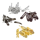 Max 10Pcs DIY Barrettes Snap Hair Clips 12mm Round Bezel Setting Tray Bronze