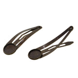 Max 10Pcs DIY Barrettes Snap Hair Clips 12mm Round Bezel Setting Tray Bronze