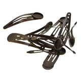 Max 10Pcs DIY Barrettes Snap Hair Clips 12mm Round Bezel Setting Tray Bronze