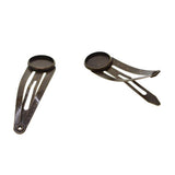 Max 10Pcs DIY Barrettes Snap Hair Clips 12mm Round Bezel Setting Tray Bronze