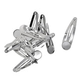 Max 10Pcs DIY Barrettes Snap Hair Clips 12mm Round Bezel Setting Tray Whitegold