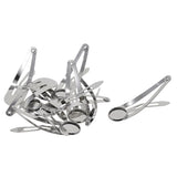 Max 10Pcs DIY Barrettes Snap Hair Clips 12mm Round Bezel Setting Tray Whitegold