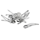 Max 10Pcs DIY Barrettes Snap Hair Clips 12mm Round Bezel Setting Tray Whitegold