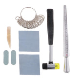 Max 8Pcs US Rubber Hammer Ring Mandrel Sizer Ring Sizer Guage Jewelry Tools Kit