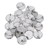 Max 30 Pieces Brooch Blank Lapel Pin Badge Base Pin-Back Button Base 23MM Metal