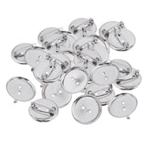 Max 30 Pieces Brooch Blank Lapel Pin Badge Base Pin-Back Button Base 23MM Metal