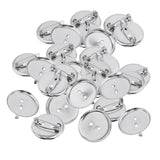 Max 30 Pieces Brooch Blank Lapel Pin Badge Base Pin-Back Button Base 23MM Metal