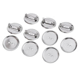 Max 30 Pieces Brooch Blank Lapel Pin Badge Base Pin-Back Button Base 23MM Metal