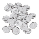 Max 30 Pieces Brooch Blank Lapel Pin Badge Base Pin-Back Button Base 23MM Metal
