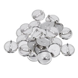 Max 30 Pieces Brooch Blank Lapel Pin Badge Base Pin-Back Button Base 23MM Metal