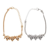 Max New Gold-plated Skull Bracelets Gothic