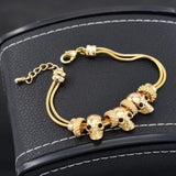 Max New Gold-plated Skull Bracelets Gothic