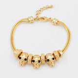 Max New Gold-plated Skull Bracelets Gothic
