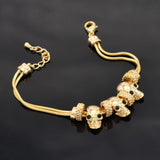Max New Gold-plated Skull Bracelets Gothic