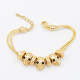 Max New Gold-plated Skull Bracelets Gothic