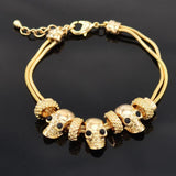 Max New Gold-plated Skull Bracelets Gothic