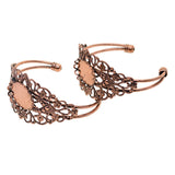 Max 2 Pieces 25.4mm Blank Oval Cabochon Bezel Setting DIY Bracelet Bangle Bronze