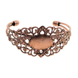 Max 2 Pieces 25.4mm Blank Oval Cabochon Bezel Setting DIY Bracelet Bangle Bronze