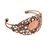 Max 2 Pieces 25.4mm Blank Oval Cabochon Bezel Setting DIY Bracelet Bangle Bronze