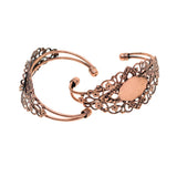 Max 2 Pieces 25.4mm Blank Oval Cabochon Bezel Setting DIY Bracelet Bangle Bronze