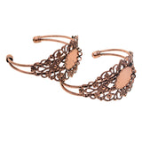 Max 2 Pieces 25.4mm Blank Oval Cabochon Bezel Setting DIY Bracelet Bangle Bronze