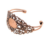 Max 2 Pieces 25.4mm Blank Oval Cabochon Bezel Setting DIY Bracelet Bangle Bronze