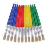 Maxbell Art Supply 4 Piece Children No Spill Paint Cups with Colored Lids and 12 Piece Large Round Brush Set with Plastic Handles and Palette