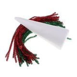 Max 20cm DIY Christmas Tree Styrofoam Foam and 40 Pieces Red Green Tinsel Stems