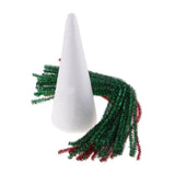 Max 20cm DIY Christmas Tree Styrofoam Foam and 40 Pieces Red Green Tinsel Stems