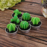 Max 6 Pieces Cactus Tealight Candles Handmade Delicate Succulent Cactus Candles