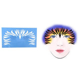 Max 1 Set Reusable Face Body Painting Stencil Template for Party Stage C 20x12cm